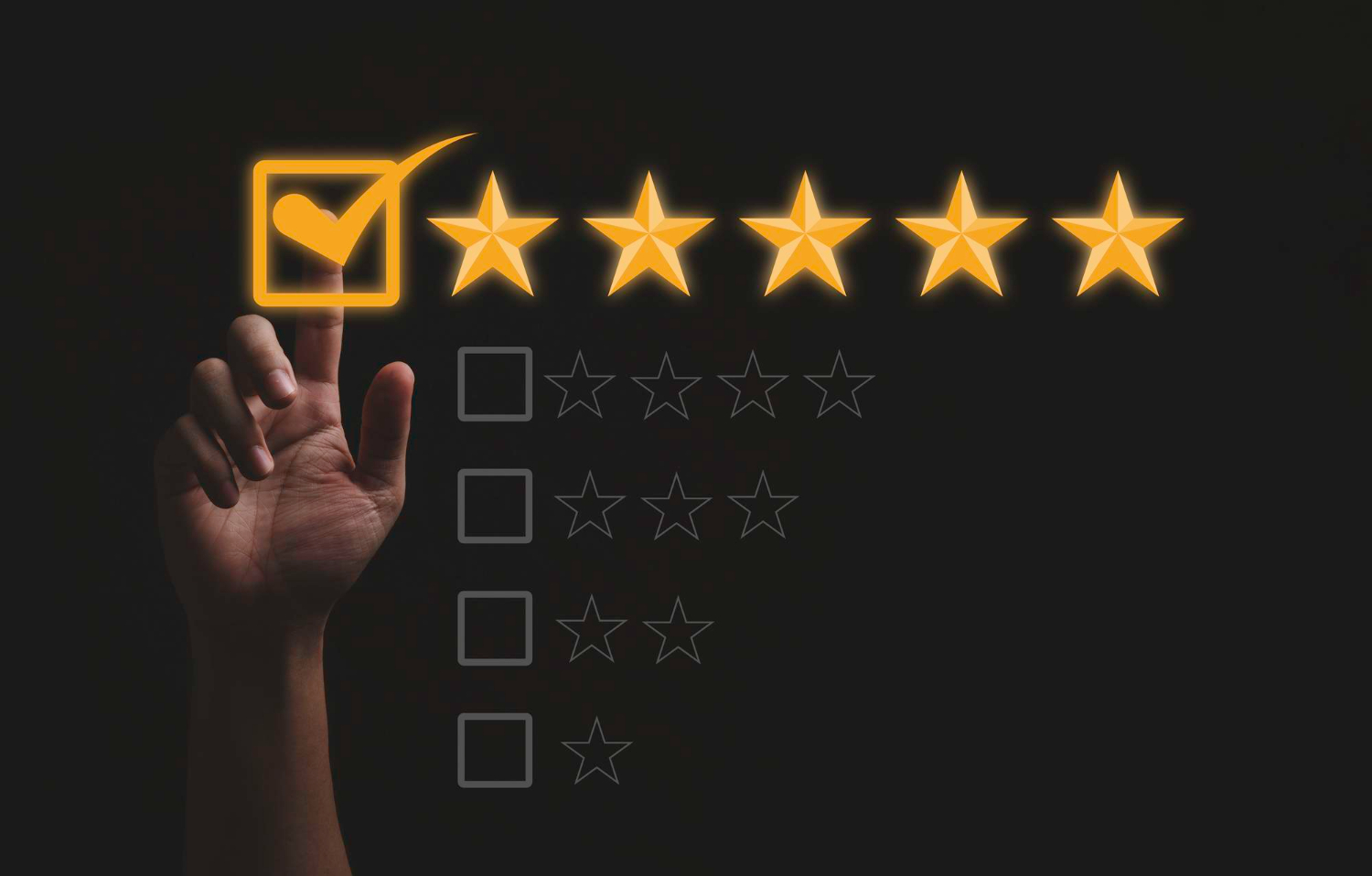 hand-touching-doing-mark-five-yellow-stars-black-background-best-customer-satisfaction-evaluation-good-quality-product-service