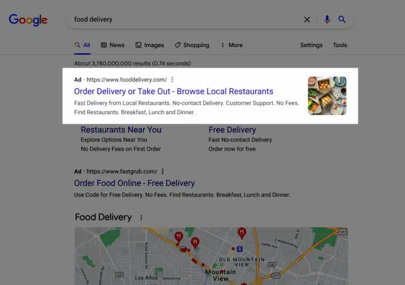 Google ads image extension