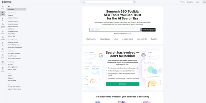 Semrush AI SEO Suite