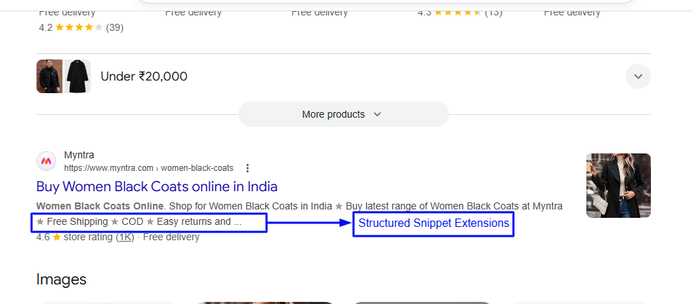 structured ads snippet extension